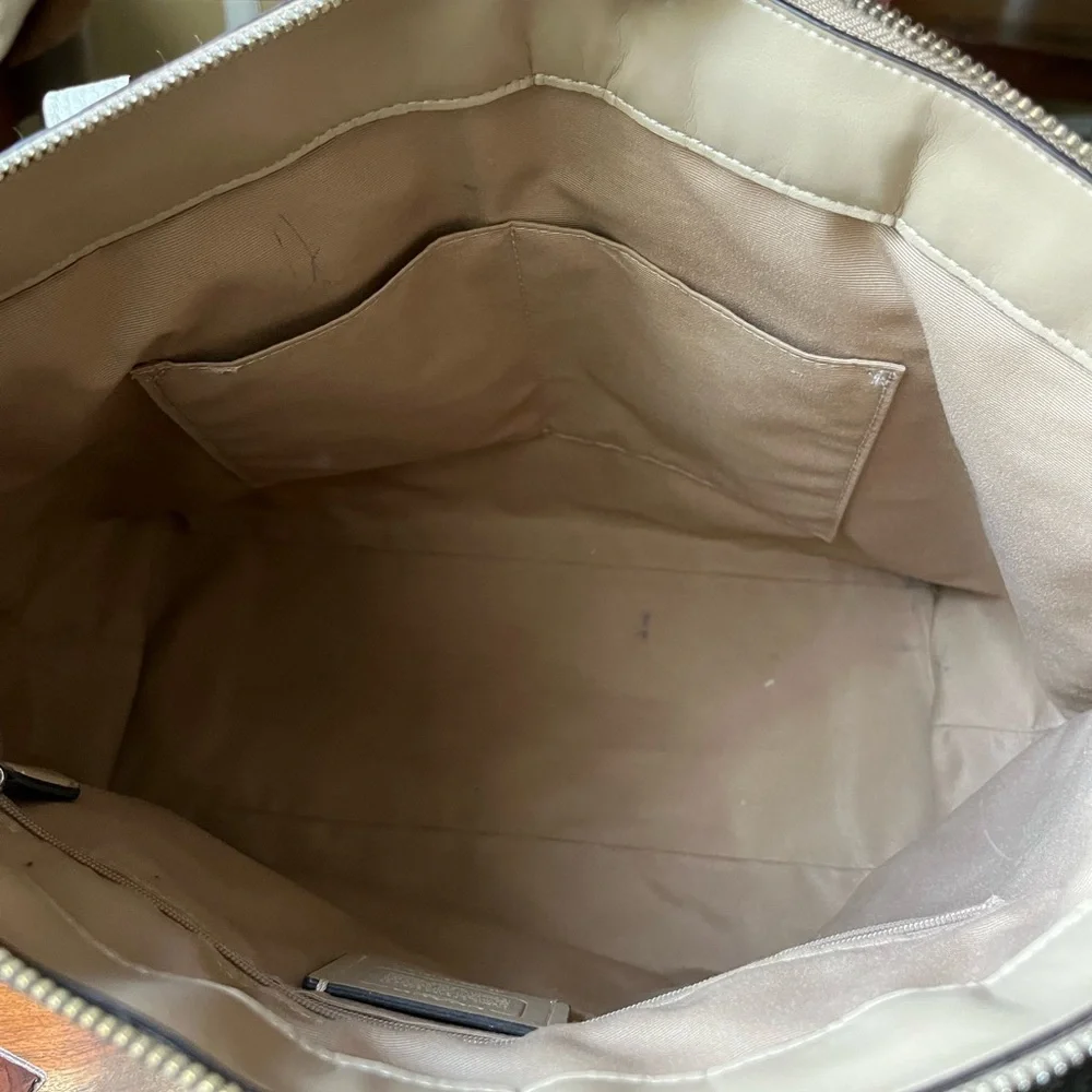 Coach Cream Vintage Soft Leather Multi Compartment Tote Bag